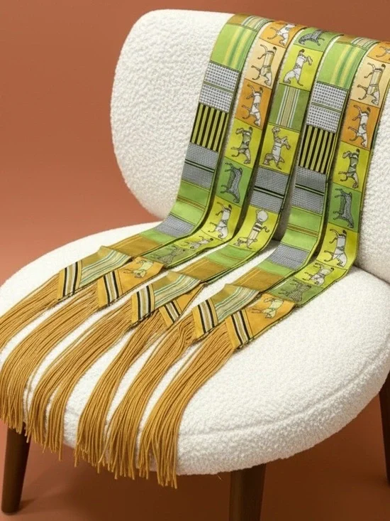 Fringe Handbag Wrap/ Scarf in Color: Golden - Picture 7 of 7